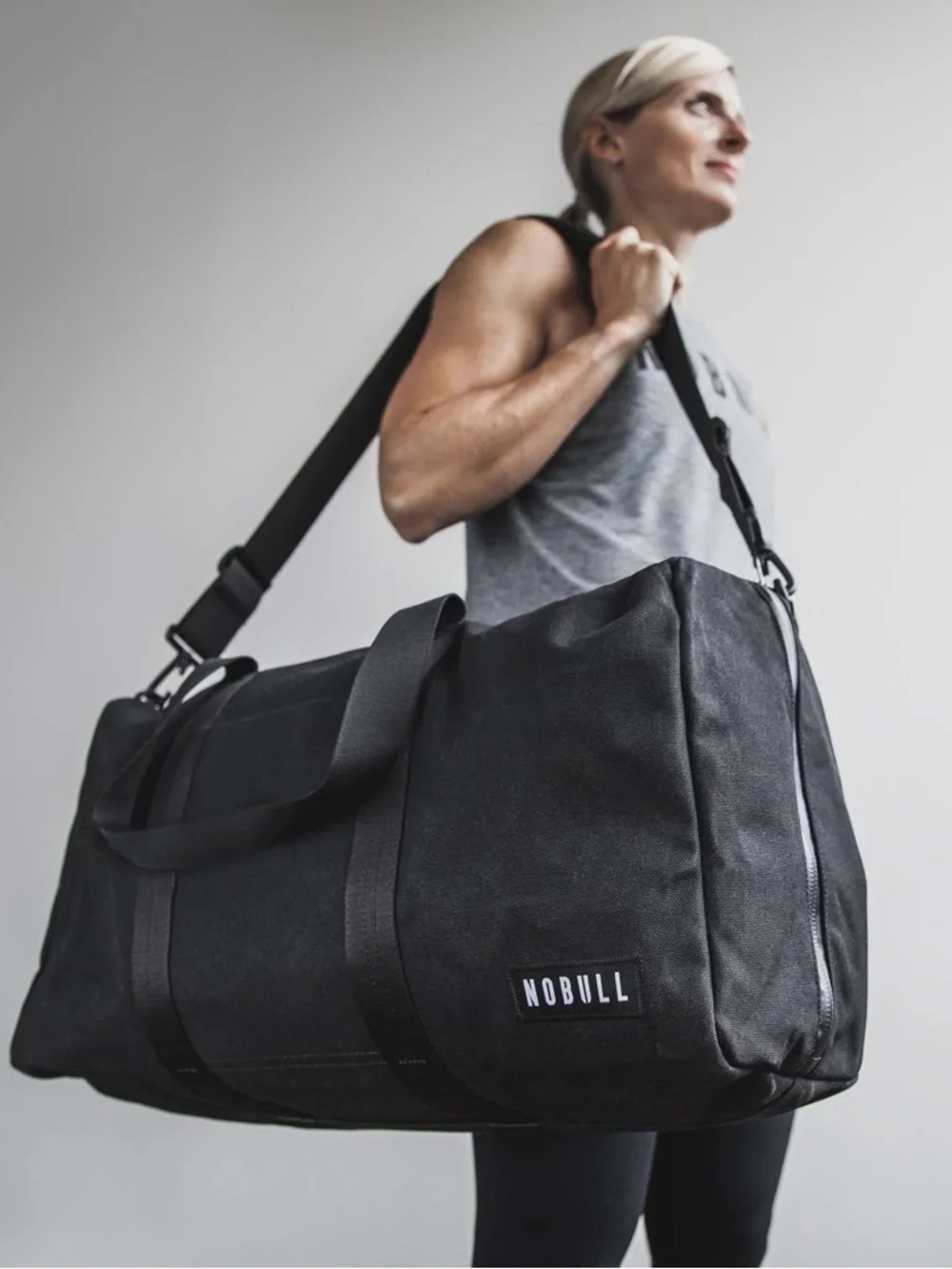 NOBULL Black Duffel Bag with Shoulder Strap